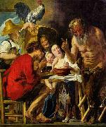 Jacob Jordaens The Satyr and the Peasant oil on canvas